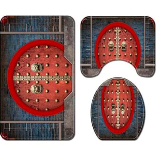 3 Pcs Bathroom Rug Set,Non-Slip Bath Mats for Floors, Absorbent and Comfortable U-Shaped Contour Rug, Floor Mat Toilet Lid Cover