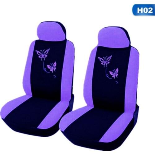 4/9pcs/set Automobiles Car Interior Accessories Pink/Purple Car Seat Covers Butterfly Embroidery Car-Styling Woman Seat Covers