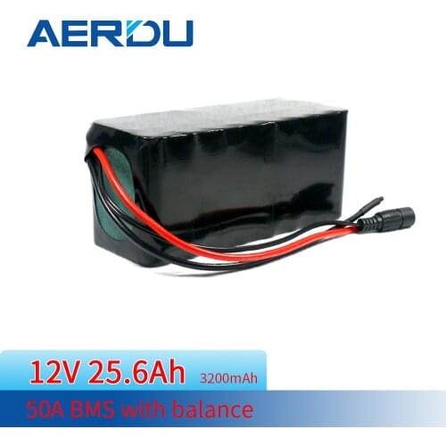 AERDU 3S8P 11.1V 12V 25.6Ah 18650 Lithium Battery Pack Built-in 50A BMS 3200mAh for Machine Uninterrupted Power Supply 420W 400W