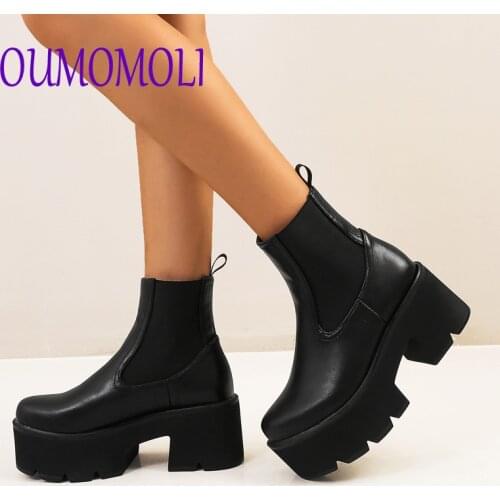 Brand Designers 2021 fashion New winter Women Shoes Black High Heels Boots Platform Ankle Boots Chunky Heel pu Leather V159