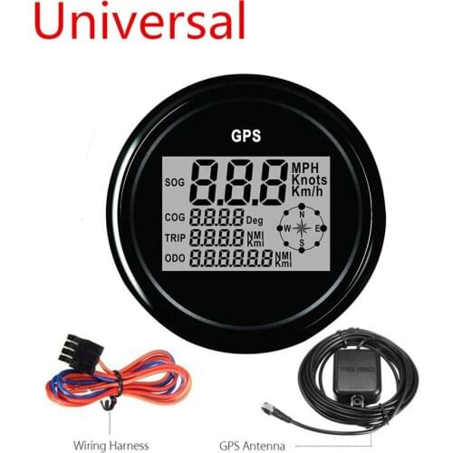 85mm 7 Colors Digital Speedometer Meter For Motorcycle Car Truck Boat Yacht LED Backlight MPH KM/H GPS 12V 24V SOG COG ODO TRIP
