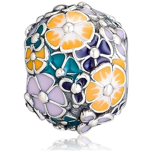 CKK Fit Pandora Bracelet Charms 925 Original Sterling Silver Flower Bouquet Beads Women DIY Jewelry Making Bijoux Femme