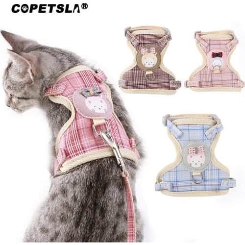 Copetsla New Pet Vest Traction Rope Colour Cartoon cat Chest Strap Dog Chain for Small Medium Sized Dogs Cat Accessories