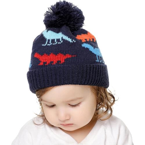 Baby Pompon Hat Winter Children Hat Beanies Knitted Cute Cap For Girls Boys Casual Solid Color Girls Hat toddler hat H235S