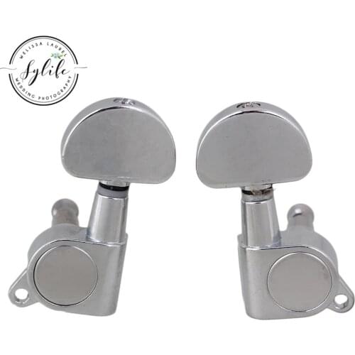 Chrome Round button Guitar Machine Heads Tuners 3R+3L
