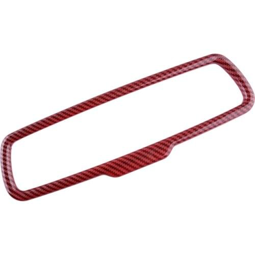 Red Interior Inner Rearview Mirror Cover Trim Bezel Fit for Dodge Challenger 2015 2016 2017 2018 2019 2020