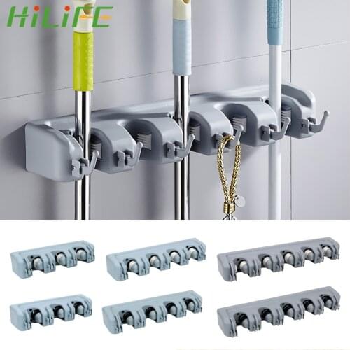 HILIFE Magic Plastic Mop Holder Broom Holder Wall Mounted Kitchen Storage 3 Styles Multi-Functional Broom Holder Tool