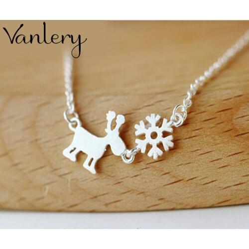 Trendy Deer Snow Choker Necklaces For Women Fashion Long Sweater Chain Necklaces 2021 Party Jewelry Gift