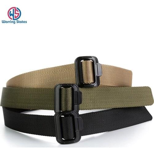 [Warring States] Mens Outdoor Belt Overalls Tactical Nylon Quick-drying Woven Canvas Belt Iron Alloy Smooth Buckle Belt
