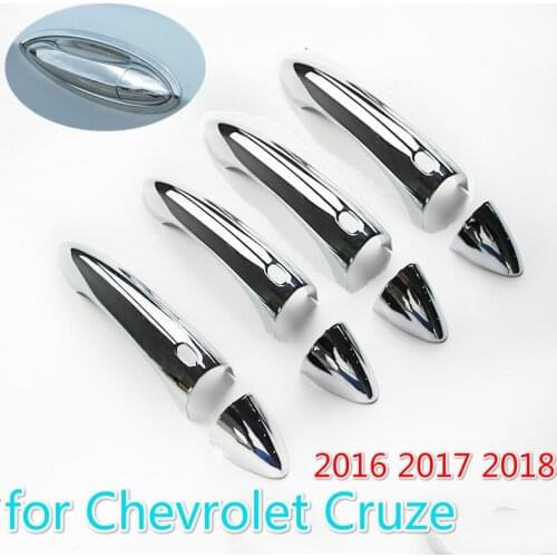 For Chevrolet Cruze 2016 2017 2018 Luxurious Chrome Handle Cover Trim Set for Chevy Sedan Hatch Accessories Stickers Car Styling