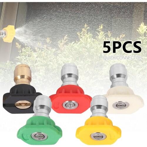 5pc 1/4 Inch Quick Connector Car Washing Nozzle Metal Lance Nozzles Car Washing Nozzles Spray Tip for Household Portable Washing