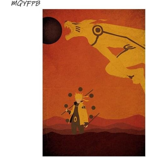 Japanese Animation Characters Kraft Paper Poster Home Room Bedroom Wall Decoration Painting Core 50.5x35cm