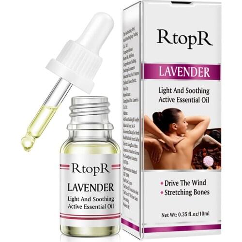 RtopR Lavender Body Massage Essential Oil Reduce Anxiety Improve Sleep Promote Blood Circulation Oil Anti-aging Body Care