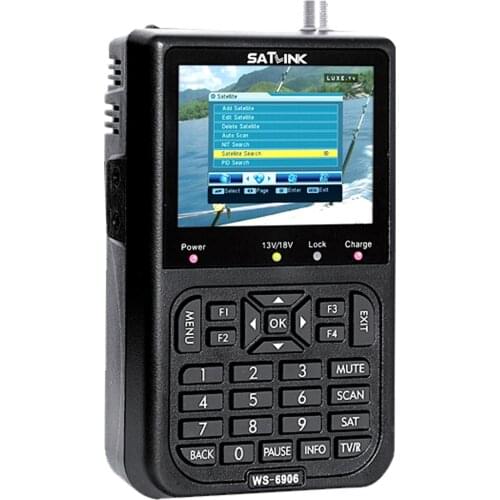 SATLINK WS6906 Satellite Finder 3.5in LCD Display Data Digital Satellite Signal Finder As a Standard Receiver to TV Set