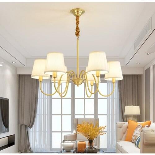 North European American Simple Creative Modern Pendant Lights Luxury Living Loom Bedroom Dining Room Copper Hanging Lamp
