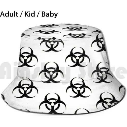 Bio Hazard Symbol Sun Hat Foldable UV Protection Biohazrd Bio Gammer Games Vidio The Walking Dead Sign Guns Fall Out 4X4