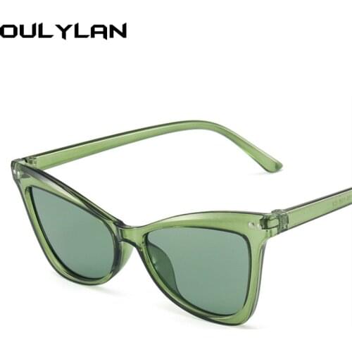 Oulylan Fashion 2021 Cat Eye Sunglasses Women Luxury Black Green Sun Glasses Retro Gradient Shades Eyeglasses Female UV400