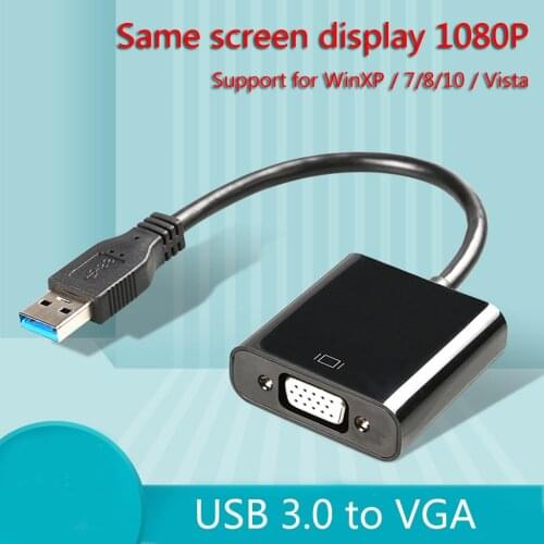 Brand New and High Quality USB 3.0 To VGA Video Display Adapter Cable Multi-display Converter Adapter For PC