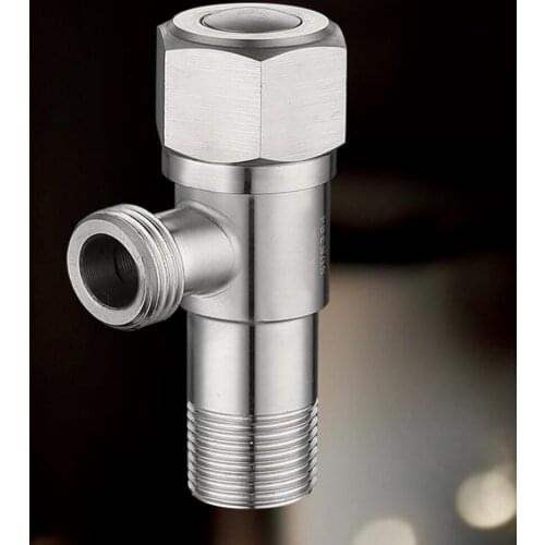G1/2 Thread Triangle Valve 304 Stainless Steel Angle Valve Hot and Cold Water Valve Bathroom Connector for Toilet Basin Water He