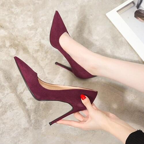 MGHY Pumps 34-40 size , 5cm 7cm 9cm heel, New wedding shoes pointy high heels girls sexy slim heel shoes 002