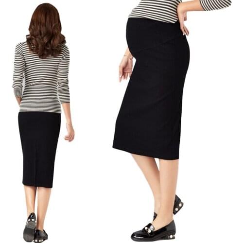 Spring Autumn Maternity Woolen Knitted Stretch Skirt Pregnant Women Korean A Line Belly Skirts Pregnancy Dense Beauty Clothes