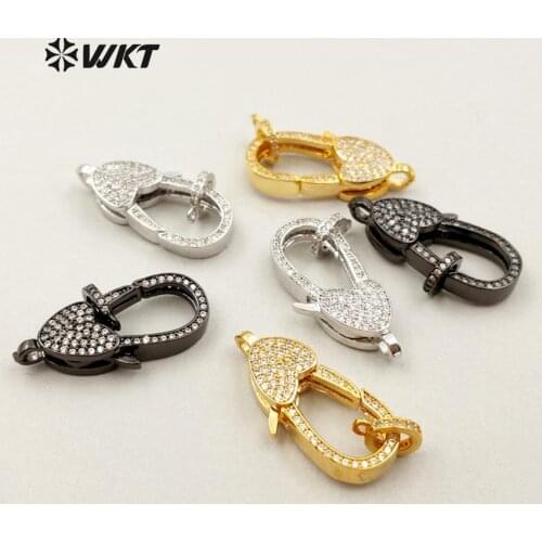 WT-JF216 WKT Wholesale Hot Sale For Necklace Jewelry Adorable Cubic Zircon Micro Pave Lobster Clasp