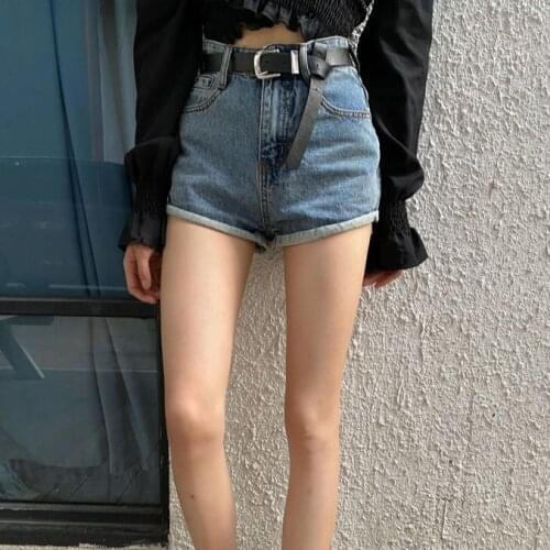 Women 2021 Summer New Fashion Button Fly Zipper Pockets Shorts Female High Waist Denim Shorts Ladies Casual Wide Leg Shorts Y01