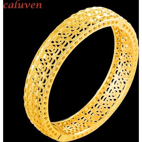Gold Color Dubai Bride Wedding Bracelet Ethiopian Bangle Bracelets for Women Africa Arab Jewelry for Birthday Gift CEO34
