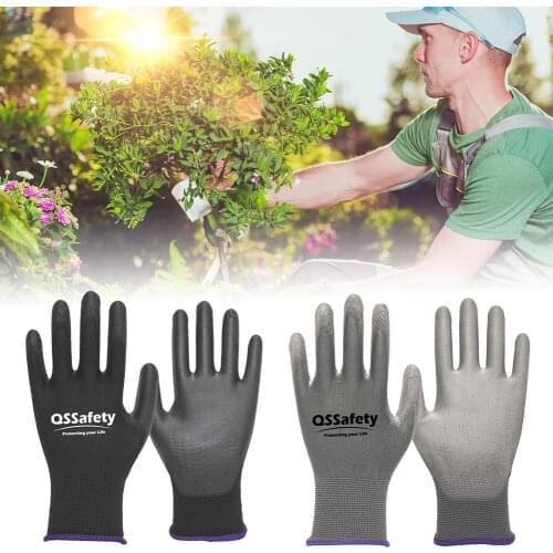 1 Pair Of Black Gardening Working Gloves Anti-static Breathable Wear-resistant Work Gloves For Digging Planting Garden Tools