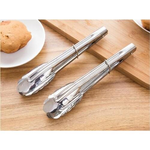 1PC Stainless Steel Food Tongs Buffet Locking Tong BBQ Kitchen Tongs Barbecue BBQ Grill Accessories Salad Tool ENX 036