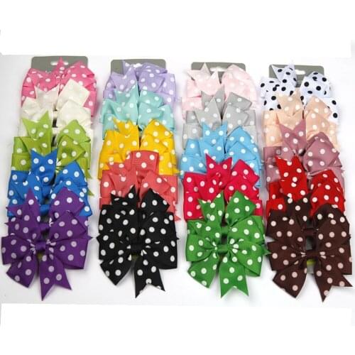 10Pcs baby Grosgrain Ribbon Mini print Hair Bows With Clip For Girls Hair Clips Hairpins Barrettes Headwear Kid Hair Accessories