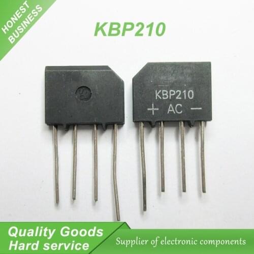 10pcs KBP210 ZIP Bridge Rectifiers 1000V 2A new original