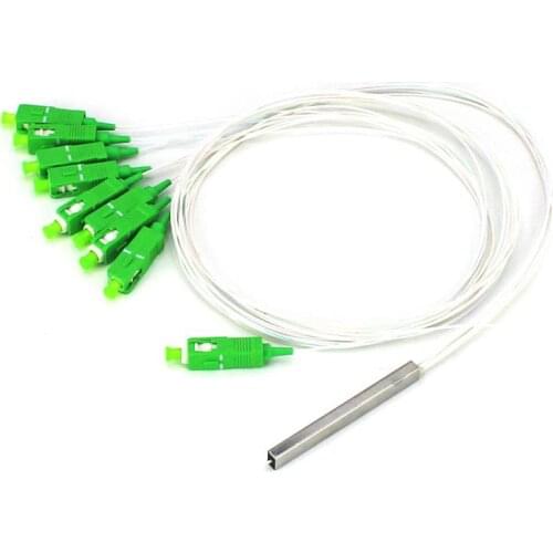 10 PCS/Lot 1X2 1X4 1X8 1X16 1X32 PLC SC/APC SM 0.9mm G657A1 PVC 1m FTTH Fiber Pigtail Optic Splitter