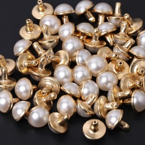 100x Imitation Pearls/Rhinestone With Rivets Studs Leather Bag Shoes Clothes Crafts Decor DIY For Accesorio Clothes Decor