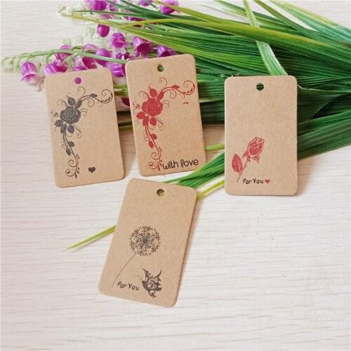 200pcs 5*3cm kraft Handmade Hang Tag Kraft Paper Thank You Gift Tag Label For Baby Bath Products/Candy Packing Bags