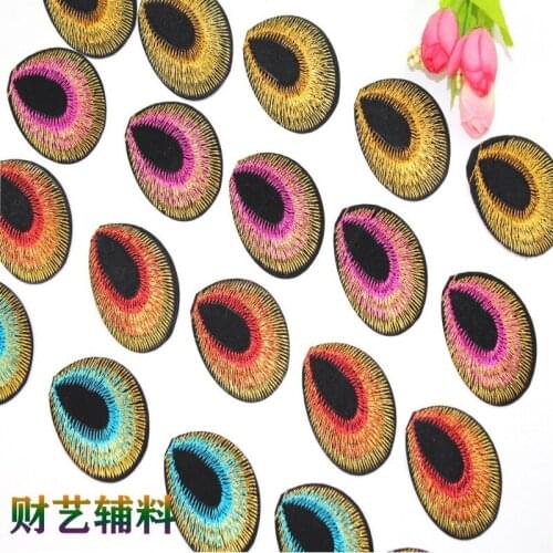 500pcs/lot Embroidery Patches Peacock Eye Clothing Decoration Backpack T Shirt Sewing Accessories Iron Heat Transfer Applique