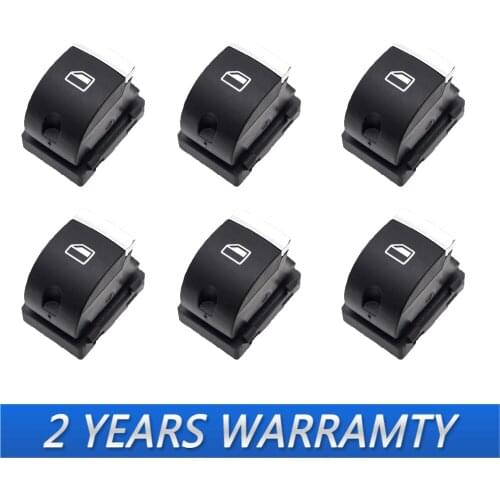 6Pcs Chrome Master Window Switch Control Button For Audi A3 8P A6 S6 RS6 C6 Q7 2004-2015 4F0959855B 4F0 959 855B 4F0 959 855 B