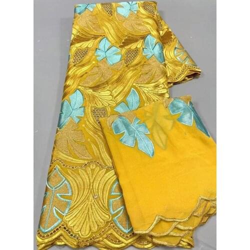 7yards 100%Cotton Swiss Voile Lace Fabrics 2021 High Quality African Bazin Brode Fabric Latest French Lace Fabric