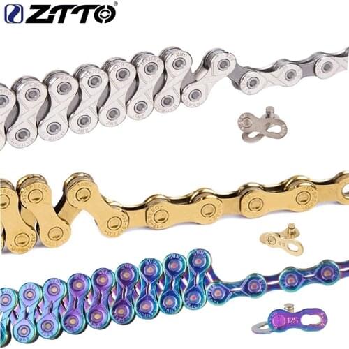 ZTTO MTB Road Bicycle 8/9/10/11/12 Speed silver gray Gold Colorful Chain Mountain Bike Chains with Silver Missing Link Connect