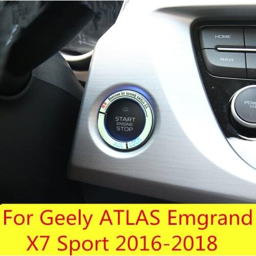One button to start the decorative ring key ring Interior decoration car Accessories For Geely ATLAS Emgrand X7 Sport 2016-2018