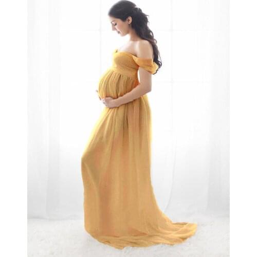 European and American popular mercerized cotton + encrypted pearl yarn pregnant woman photo split solid color long skirt
