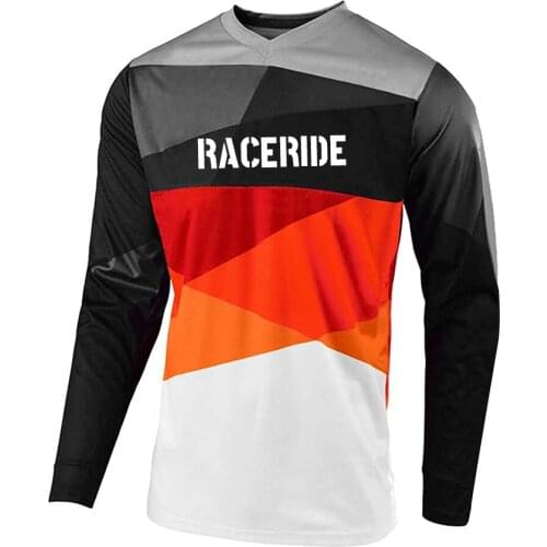 RACERIDE Mens Downhill Mtb Jersey Bicycle Long Sleeve Bike T-shirt Motocross Jersey Quick Dry Clothes Male Breathable Abiti