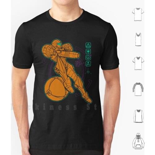 Anatomy Of A Bounty Hunter T Shirt 6xl Cotton Cool Tee Samus Samus Aran Metroid Blueprint Schematic Sci Fi Video Games