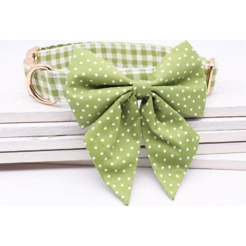 Classical Girly Dog Collar Bow for Pet Dog Cat with Rose Gold Metal Buckle
