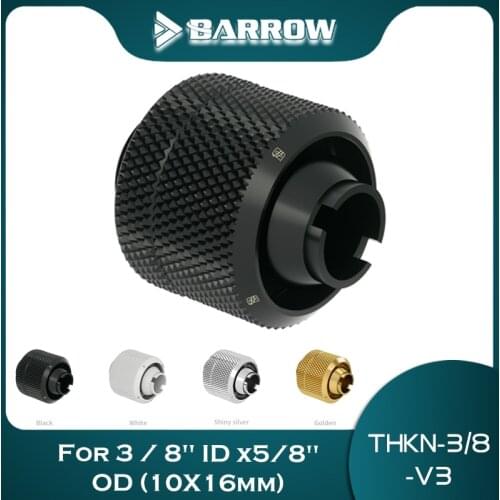 Barrow 3/8'' thick 9.5*15.9mm Hose Fitting Pipe hand-Tighten connector Gold, silver and black THKN-3/8-V3