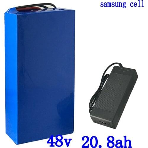 48V lithium battery 48V 20AH electric bike battery 48v 21ah lithium ion battery use samsung cell with 54.6V 2A charger