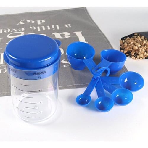 Measuring Cup Measuring Spoon Measuring Spoon Environmentally Friendly PVC Plastic Baking 7-piece Combination Set JS22