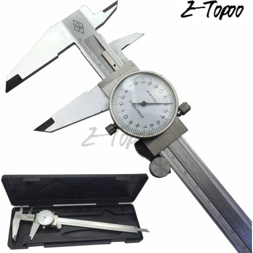Metric Precision Dial Vernier Caliper Gauge Micrometer Measuring Tool Dial Caliper 0-200mm 0.02mm dial gauge with Case