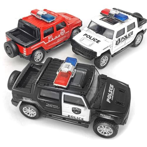 1:43 Simulation Kids Police Toy Car Model Pull Back Alloy Diecast Off-road Vehicles Collection Gifts Toys for Boys Children