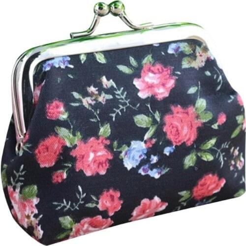 Fashion Women Coin Purse Lady Vintage Flower Small Wallet Girl Ladies Female Mini Clutch Purse Pouch Money Bag